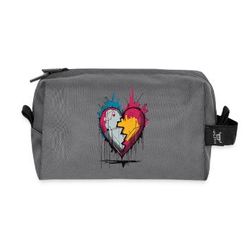 Heart for art lovers - Recycled Toiletry Zip Bag - anthracite - Front