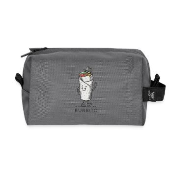 Burrito-Cartoon-Design - Recycelte Kulturtasche - Anthrazit - Vorne