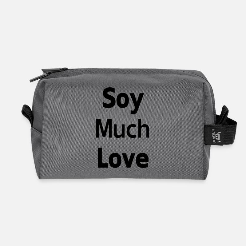 Tofu und Zärtlichkeit - Soja viel Liebe - Recycelte Kulturtasche - Anthrazit