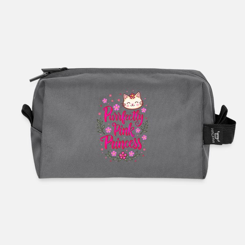 Prinzessin Rosa Kawaii Girly - Recycelte Kulturtasche - Anthrazit
