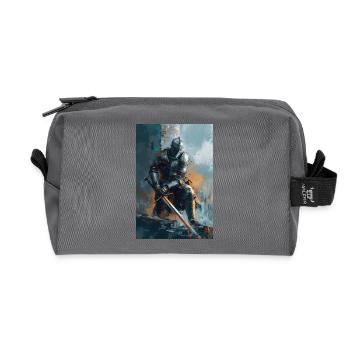 Poster Illustration Chevalier - Trousse de toilette en tissu recyclé - anthracite - Devant