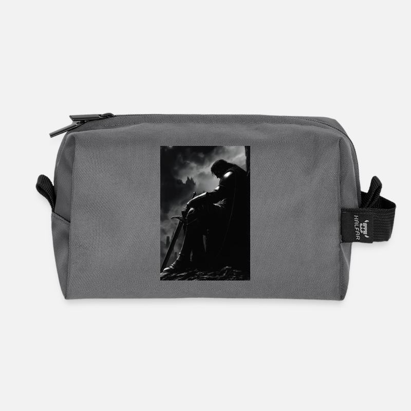 Poster Illustration Chevalier - Recycled Toiletry Zip Bag - anthracite