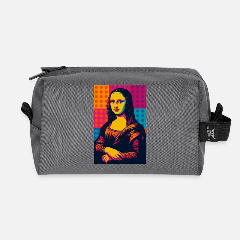 Mona Lisa Pop Art - Recycelte Kulturtasche - Anthrazit