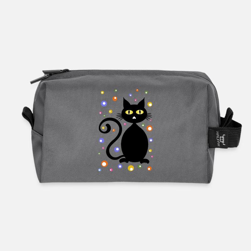 Katze - Recycelte Kulturtasche - Anthrazit