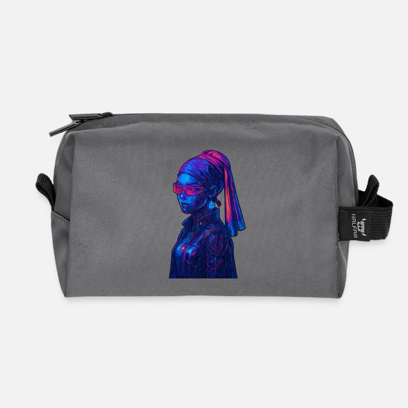 Cyberpunk mit Perle - Recycelte Kulturtasche - Anthrazit