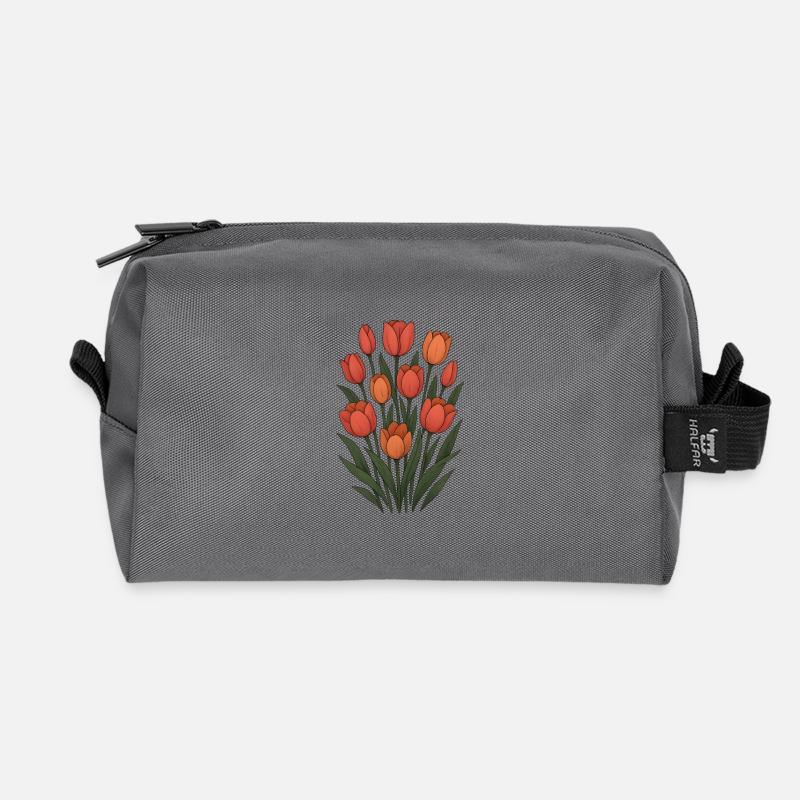 Tulpen - Recycelte Kulturtasche - Anthrazit