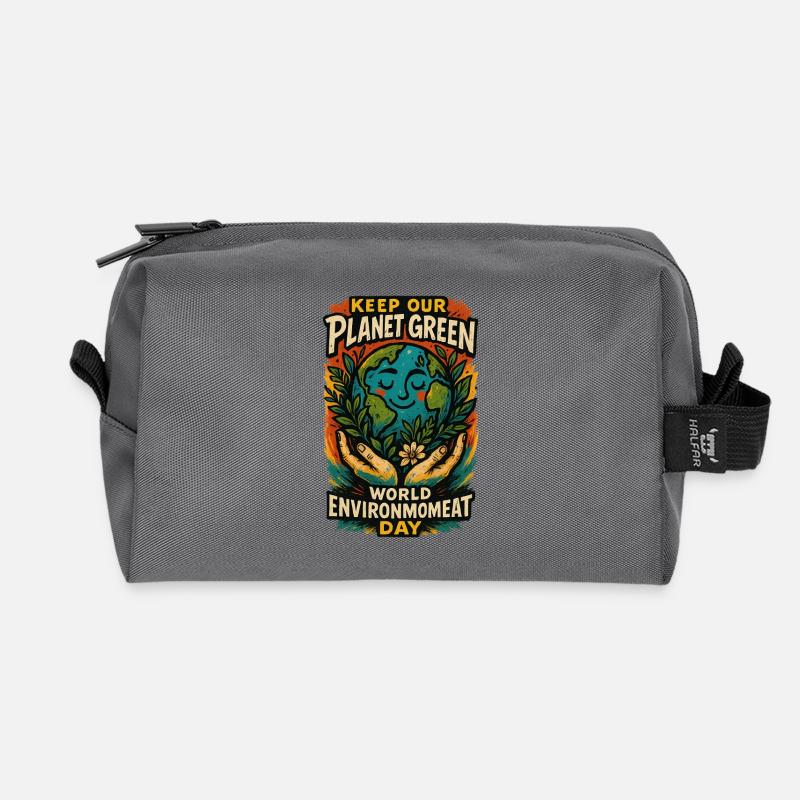 Mutige Erde Aktivist Retro Design Welt Umwelt - Recycelte Kulturtasche - Anthrazit