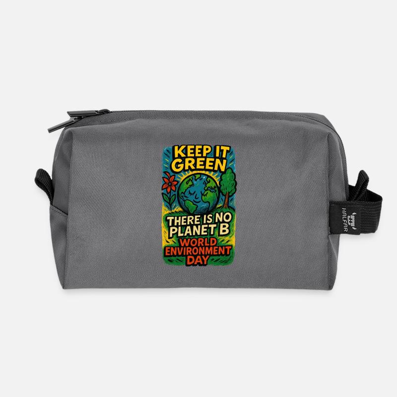 Erdbewusstsein Earth Day Design - Recycelte Kulturtasche - Anthrazit
