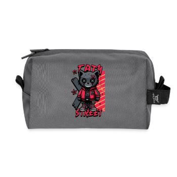 Tatty Street Cat Pullover Hoodie - Recycled Toiletry Zip Bag - anthracite - Front