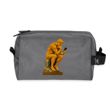 The Thinker (connected) - Recycled Toiletry Zip Bag - anthracite - Front