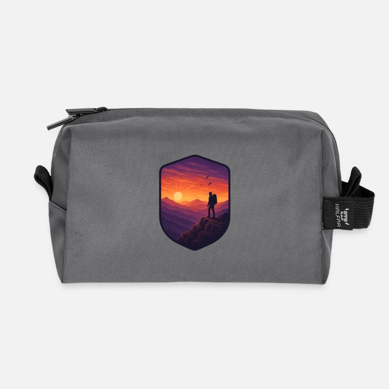 Sunset Ridge - Recycled Toiletry Zip Bag - anthracite
