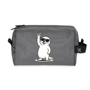 Rockin' Otter - Recycled Toiletry Zip Bag - anthracite - Front
