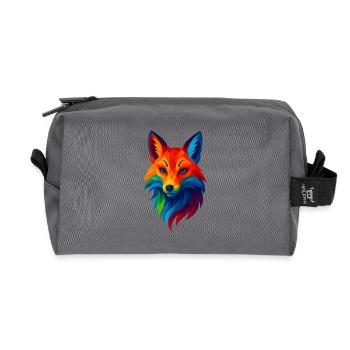 WPAP Stil Tiere - Kitsune Fuchsgeist - Recycelte Kulturtasche - Anthrazit - Vorne