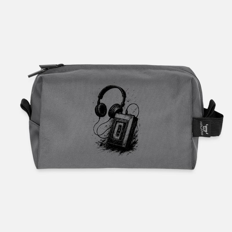 Analoger Klang - Recycelte Kulturtasche - Anthrazit