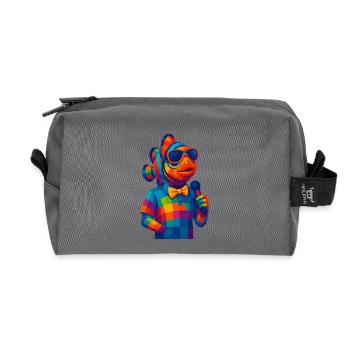 WPAP Polygon Stil Tiere - Clownfisch mit Fliege - Recycelte Kulturtasche - Anthrazit - Vorne