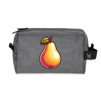Birne, Frucht - Recycelte Kulturtasche - Anthrazit - Vorne