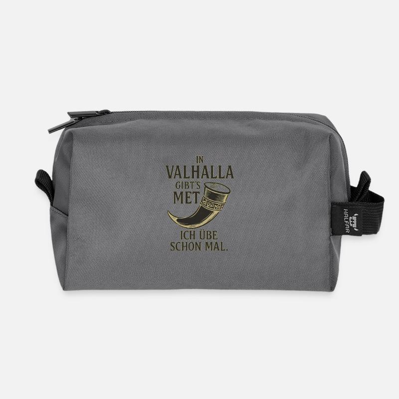 In Valhalla gibt´s Met - Recycelte Kulturtasche - Anthrazit