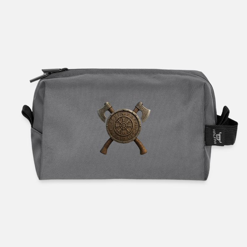 Viking Schild mit Runenkranz - Recycelte Kulturtasche - Anthrazit