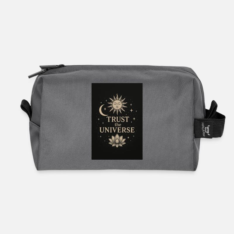 Vertrauen ins Universum mit Lotus - Recycelte Kulturtasche - Anthrazit
