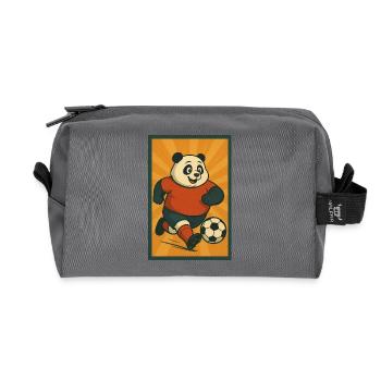 Dynamischer Fußballpanda - Recycelte Kulturtasche - Anthrazit - Vorne