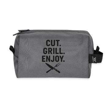 Grill- und Essensliebe Design - Recycelte Kulturtasche - Anthrazit - Vorne