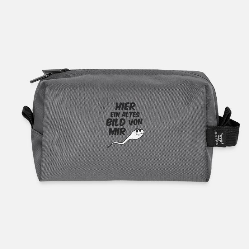 Humorvolles Ghost-Design mit Spruch - Recycelte Kulturtasche - Anthrazit