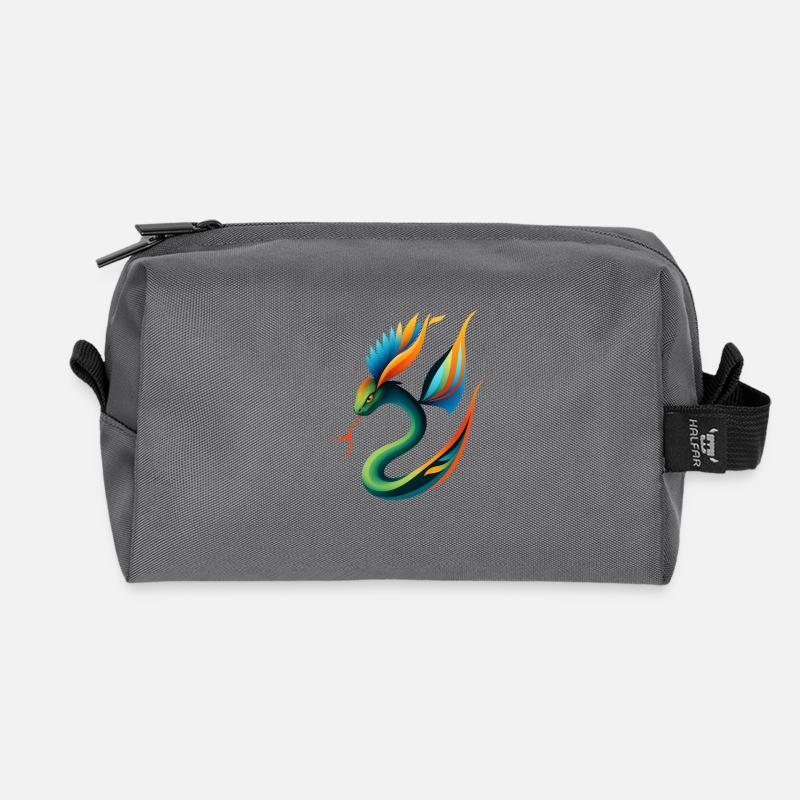 Mythischer Drache mit bunten Flügeln - Recycelte Kulturtasche - Anthrazit