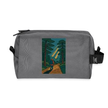 Natur Abenteuer Hoodie Wanderer im Wald - Recycelte Kulturtasche - Anthrazit - Vorne