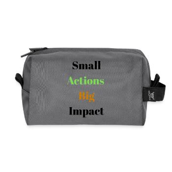 Conception typographique d’actions audacieuses dynamiques - Trousse de toilette en tissu recyclé - anthracite - Devant