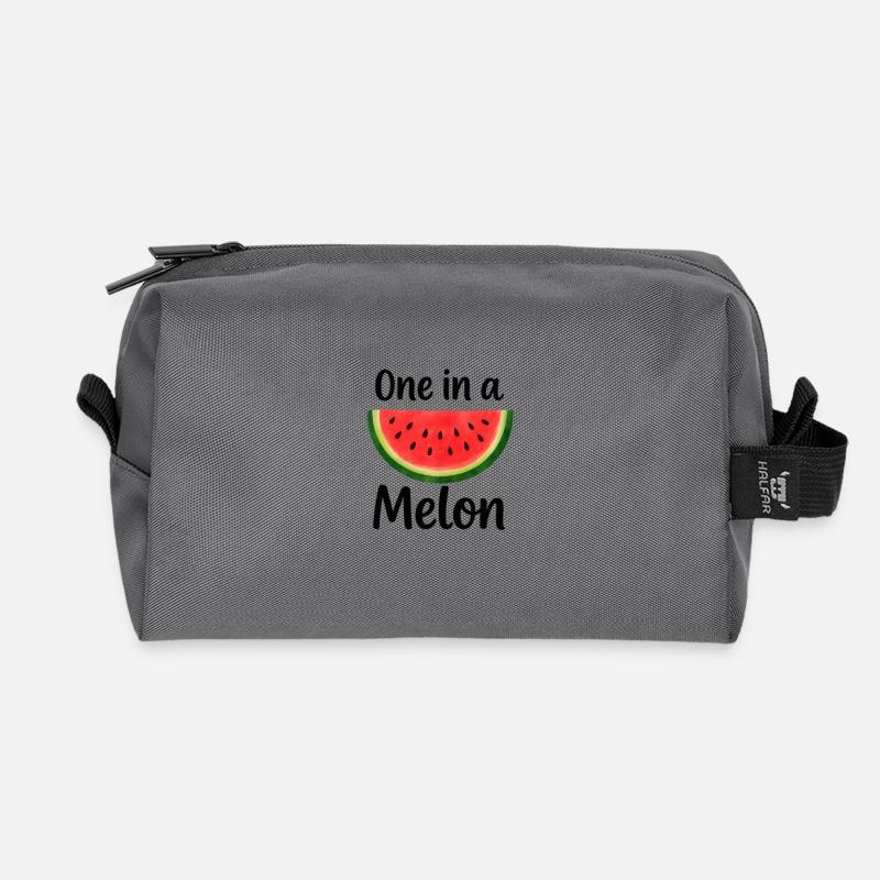 Wassermelonen-Design mit Humor - Recycelte Kulturtasche - Anthrazit