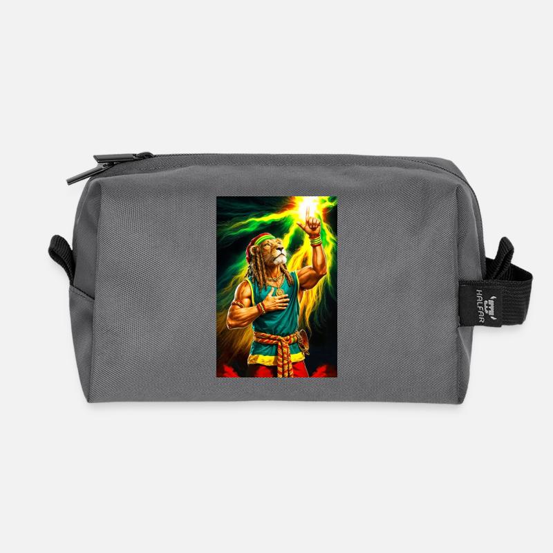 Rastafari Humanoider Löwe - Recycelte Kulturtasche - Anthrazit