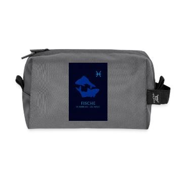 Fische Sternzeichen Design - Recycelte Kulturtasche - Anthrazit - Vorne