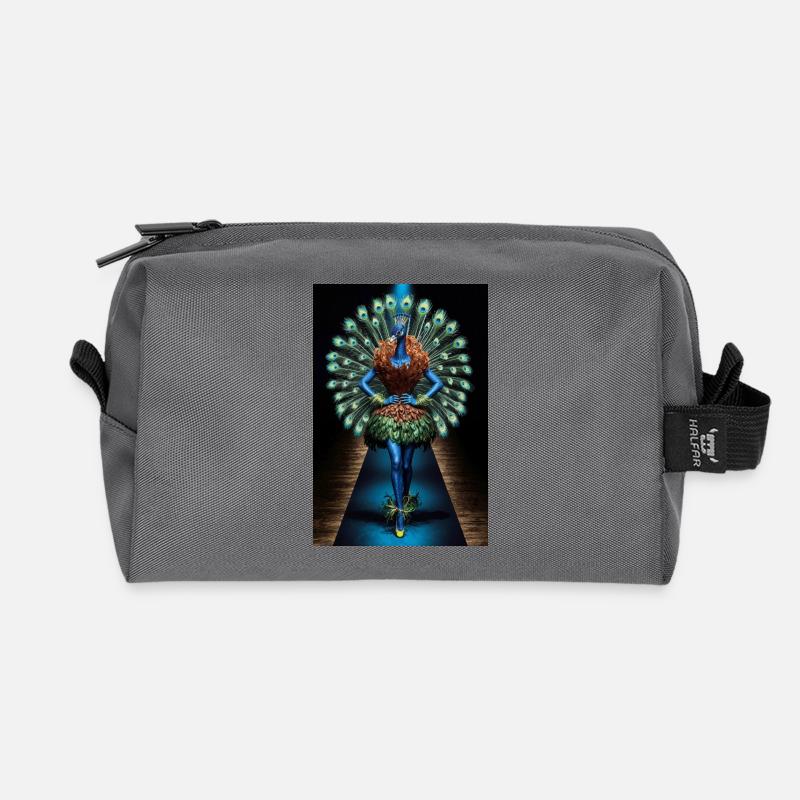 Humanoid Guan on Walkway - Recycled Toiletry Zip Bag - anthracite