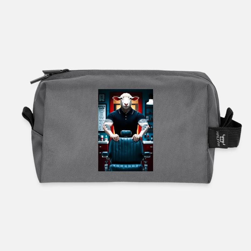 Humanoider Schaf Barbier - Recycelte Kulturtasche - Anthrazit