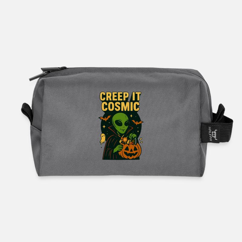 Alien Vampir T-Shirt – Creep It Cosmic - Recycelte Kulturtasche - Anthrazit