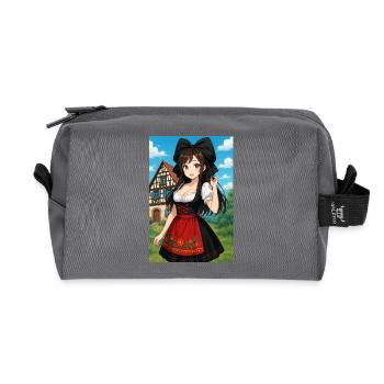 Elsässer Mädchen in elsässischer Tracht - Recycelte Kulturtasche - Anthrazit - Vorne