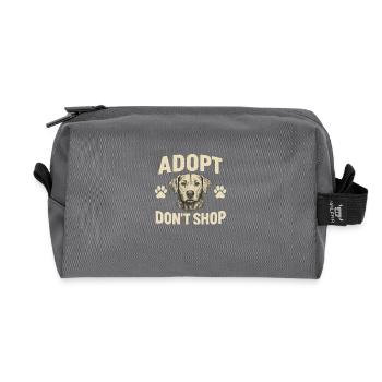 Dog Adoption Motif Design - Recycled Toiletry Zip Bag - anthracite - Front