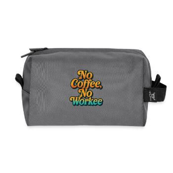 Bold Coffee Motivation Quote Design - Recycelte Kulturtasche - Anthrazit - Vorne