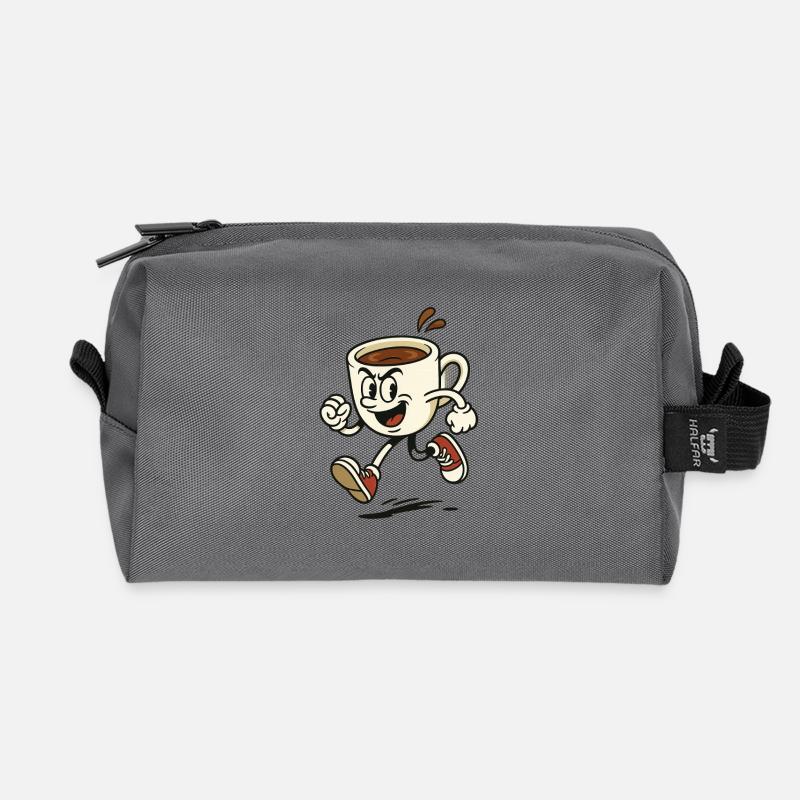 Lebendige Kaffeetasse Laufdesign - Recycelte Kulturtasche - Anthrazit
