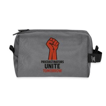 Les procrastinateurs s’unissent, Demain motive - Trousse de toilette en tissu recyclé - anthracite - Devant