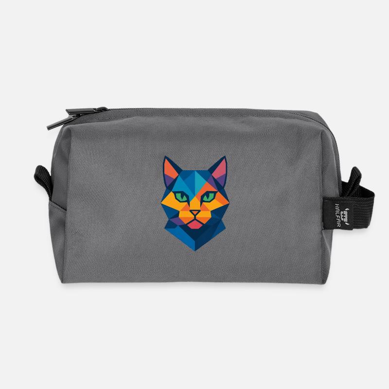 Katze | Katzenkopf Print / Druck / Design - Recycelte Kulturtasche - Anthrazit