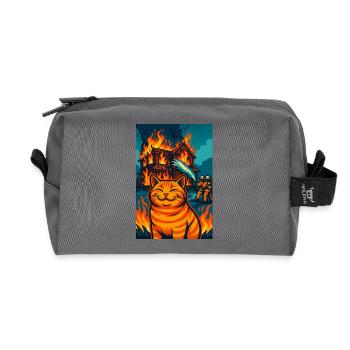Lustige orangefarbene Katze, Feuerwache katzenartiges Inferno - Recycelte Kulturtasche - Anthrazit - Vorne