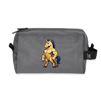 Licorne musclée - Trousse de toilette en tissu recyclé - anthracite - Devant