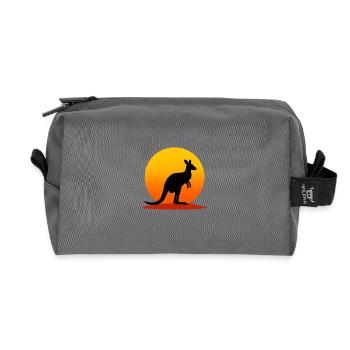 Kangaroo Outback Sunset – Australia Shirt - Recycled Toiletry Zip Bag - anthracite - Front
