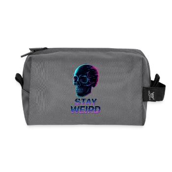 Restez bizarre Neon Skull - Trousse de toilette en tissu recyclé - anthracite - Devant