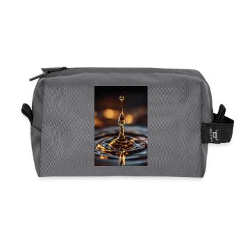 Golden Water Drop Splash - Recycled Toiletry Zip Bag - anthracite - Front