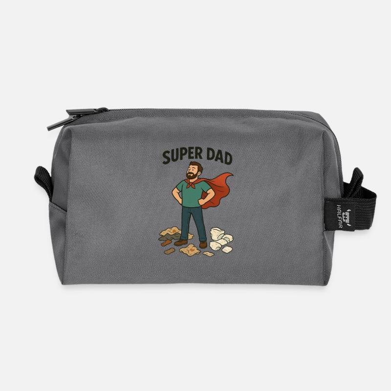 Super Dad Capeheld - Recycelte Kulturtasche - Anthrazit
