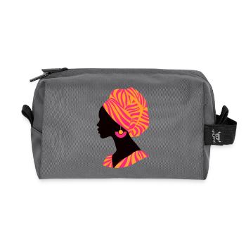 Afrique Femme africaine Design traditionnel - Trousse de toilette en tissu recyclé - anthracite - Devant