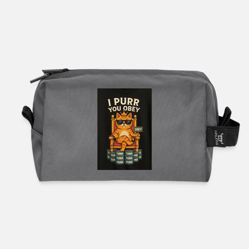 Commandes du roi des chats avec du thon - Trousse de toilette en tissu recyclé - anthracite