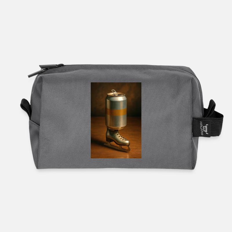 Can and skate - Recycled Toiletry Zip Bag - anthracite